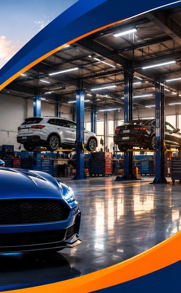 Find trusted garages across the UAE — luxury car and premium workshop with Dubai skyline